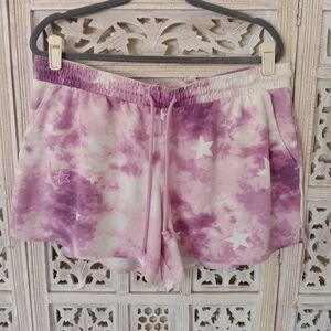 WILDFOX GALAXY STAR PRINT TIE DYE PAJAMA SHORTS SIZE XL